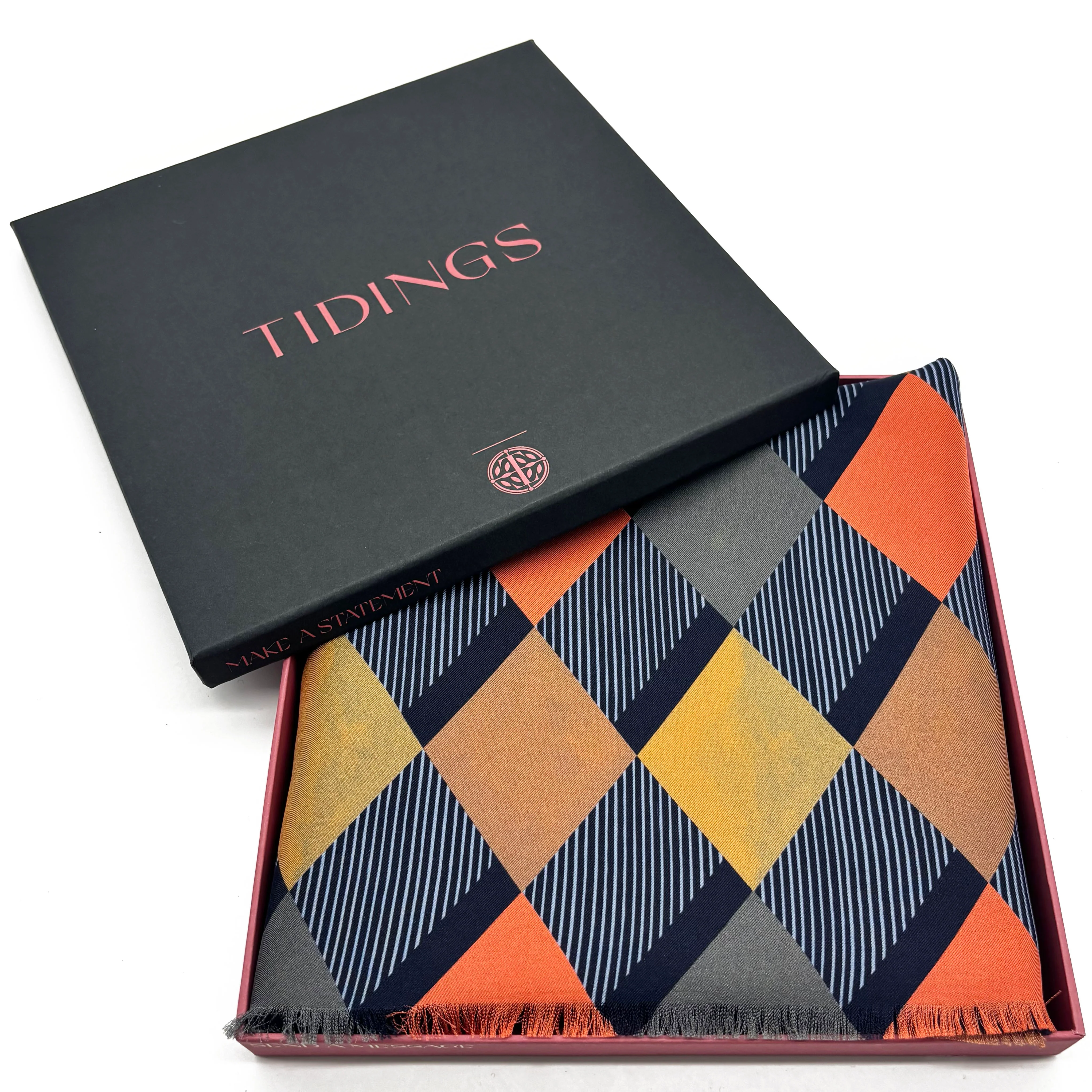 INDIGO HARLEQUIN- DOUBLE SIDED SILK/WOOL SCARF - Image 3