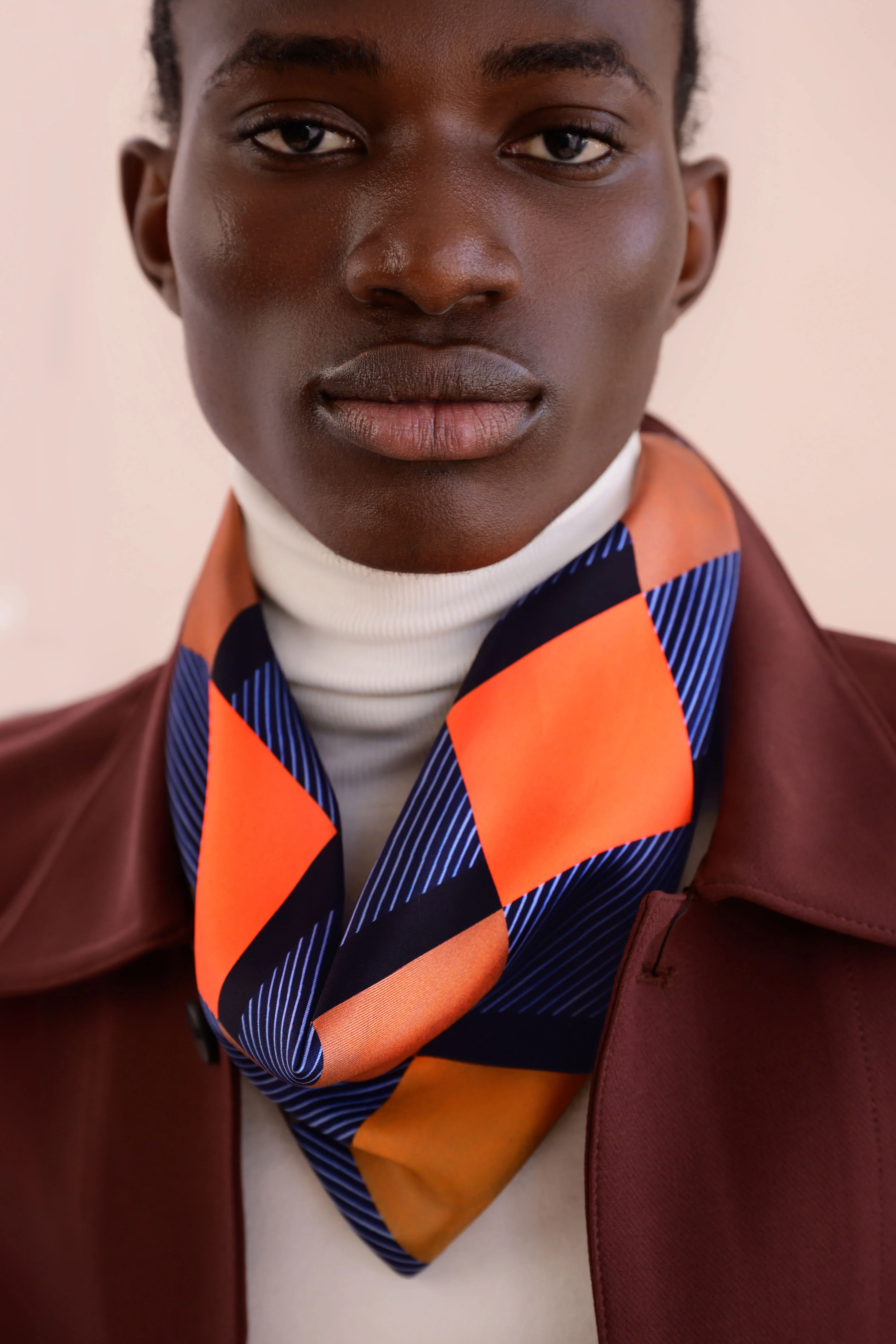 INDIGO HARLEQUIN- DOUBLE SIDED SILK/WOOL SCARF - Image 4