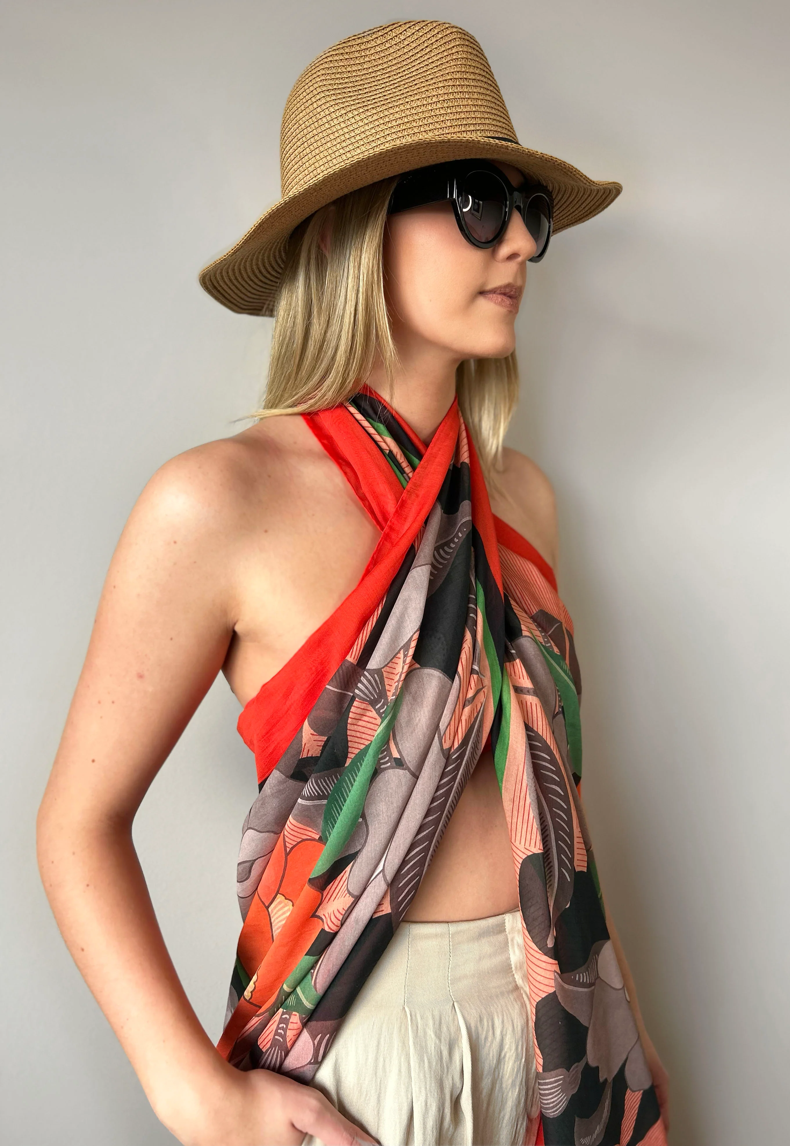 BLOOM WITH GRACE SILK/COTTON SCARF - Image 3