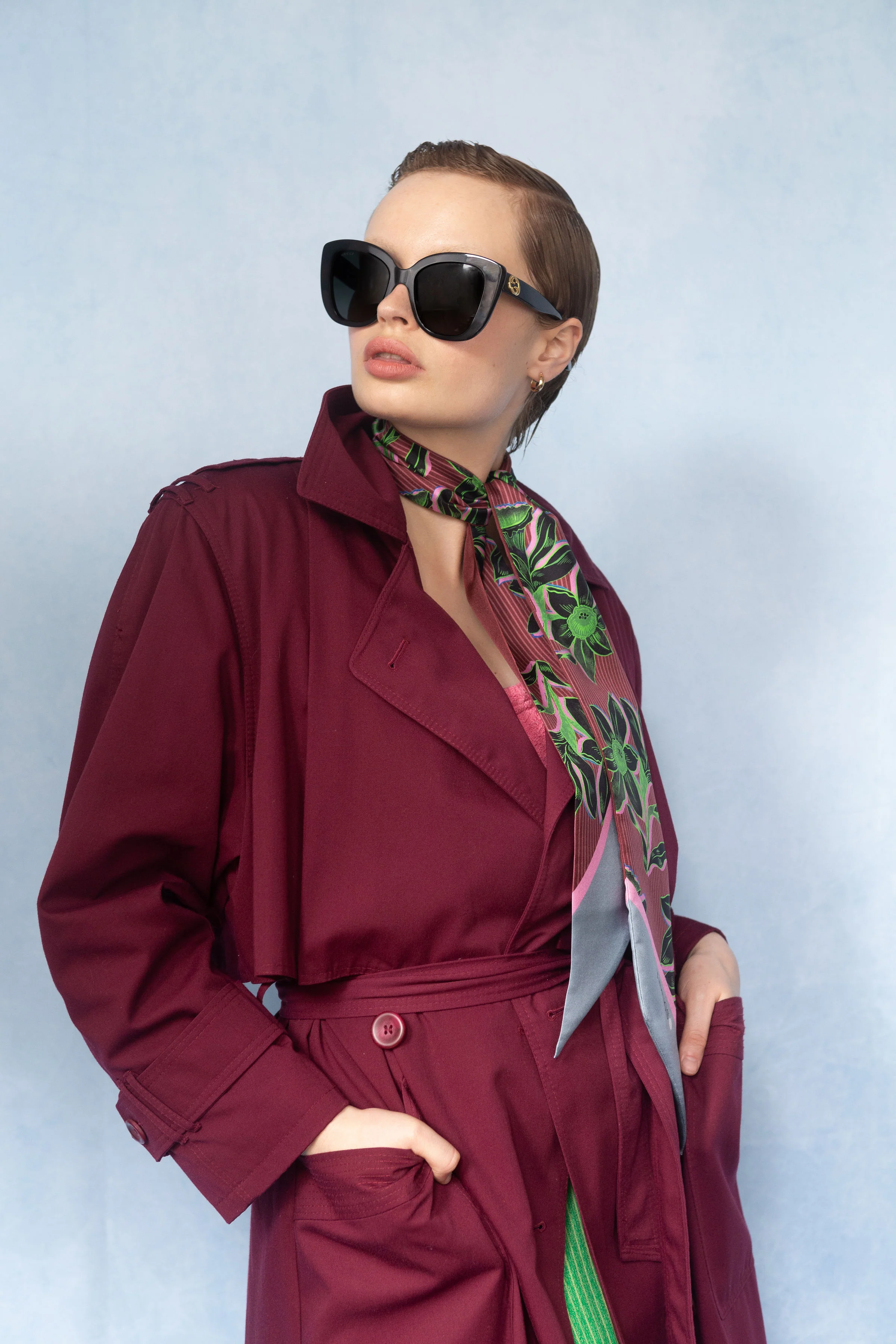 "LES FLEURS" SILK TWILLY SCARF - Image 5