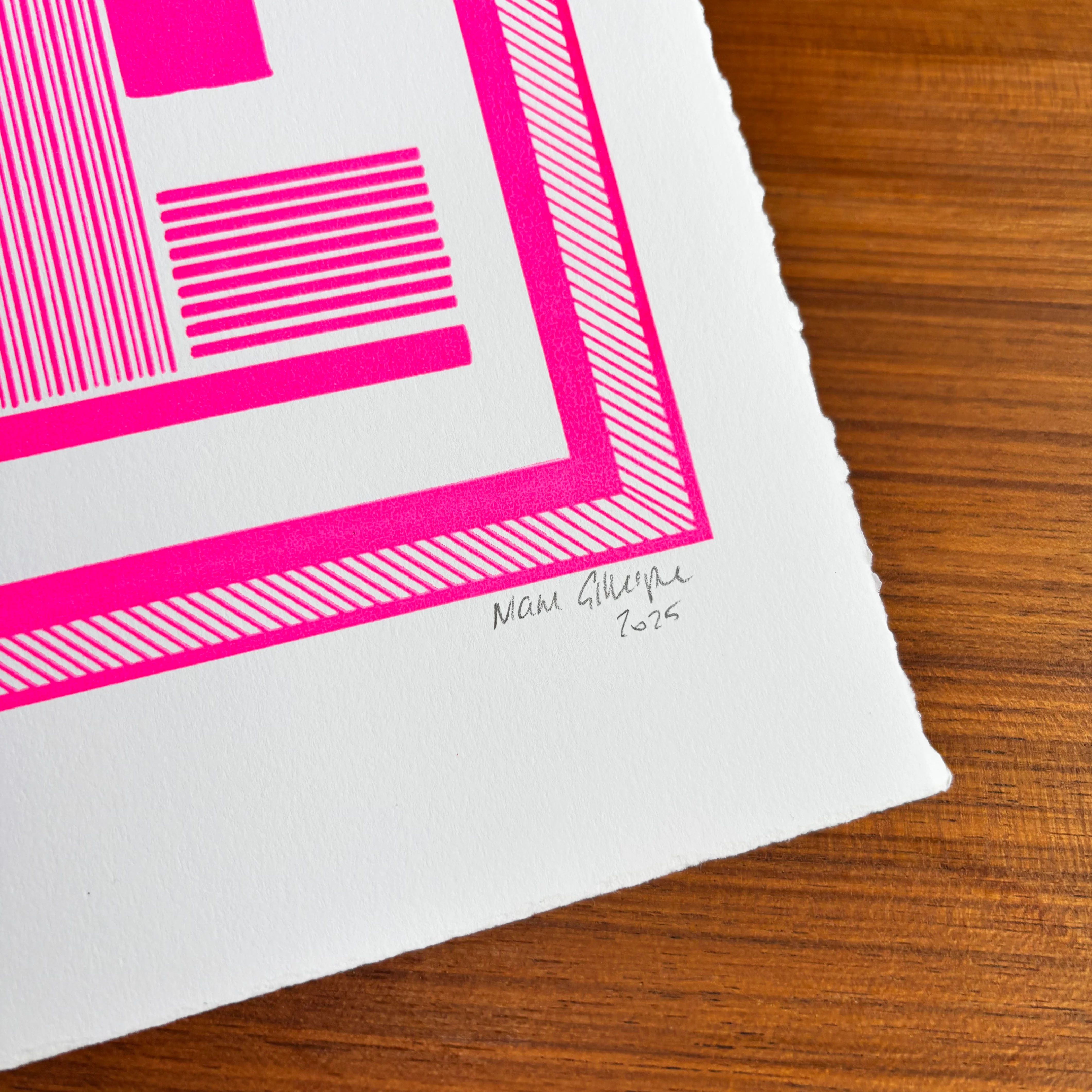 "LOVE" NEON PINK SCREEN PRINT - Image 5